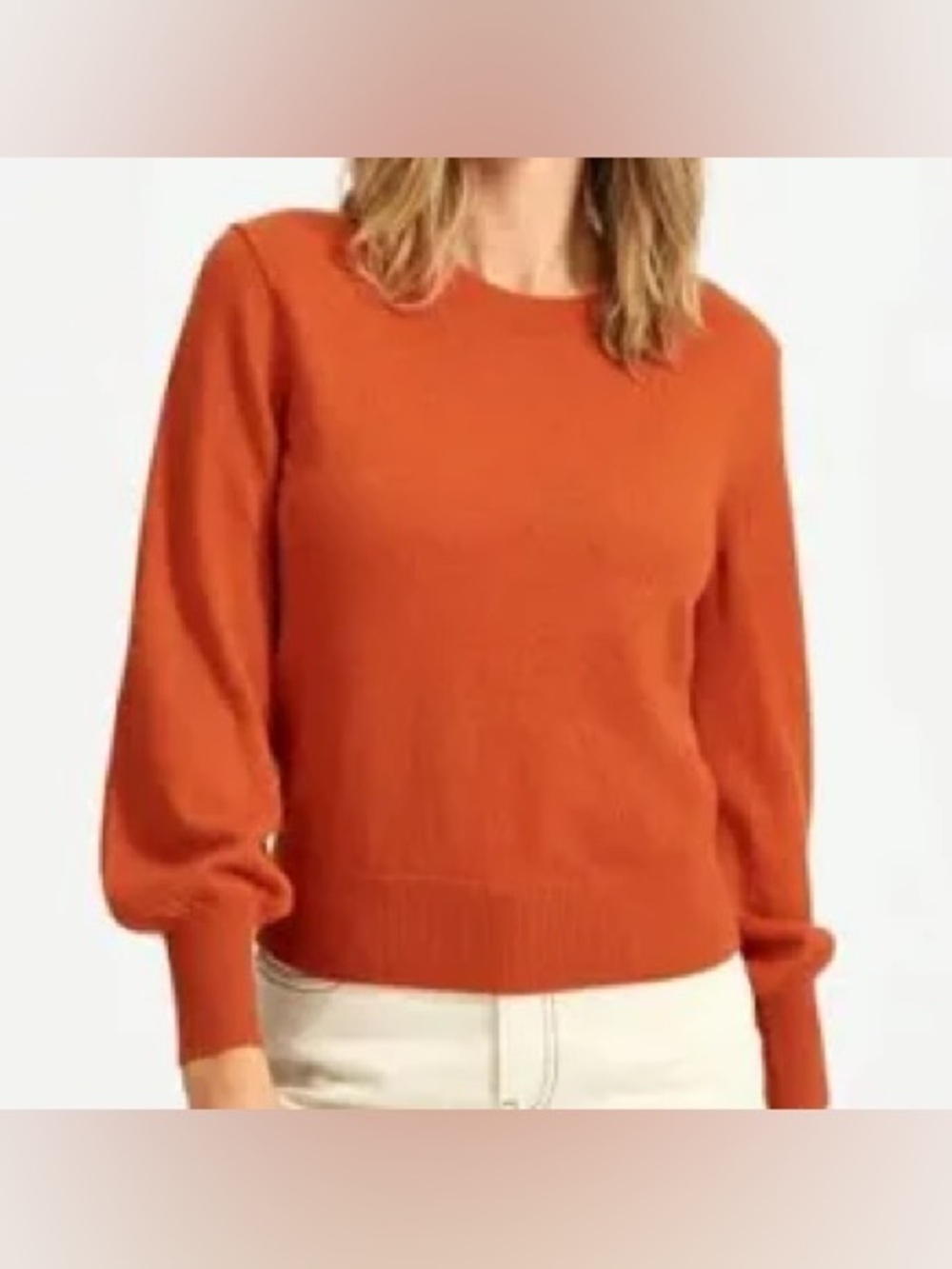 Everlane Orange cashmere Crewneck Sweater